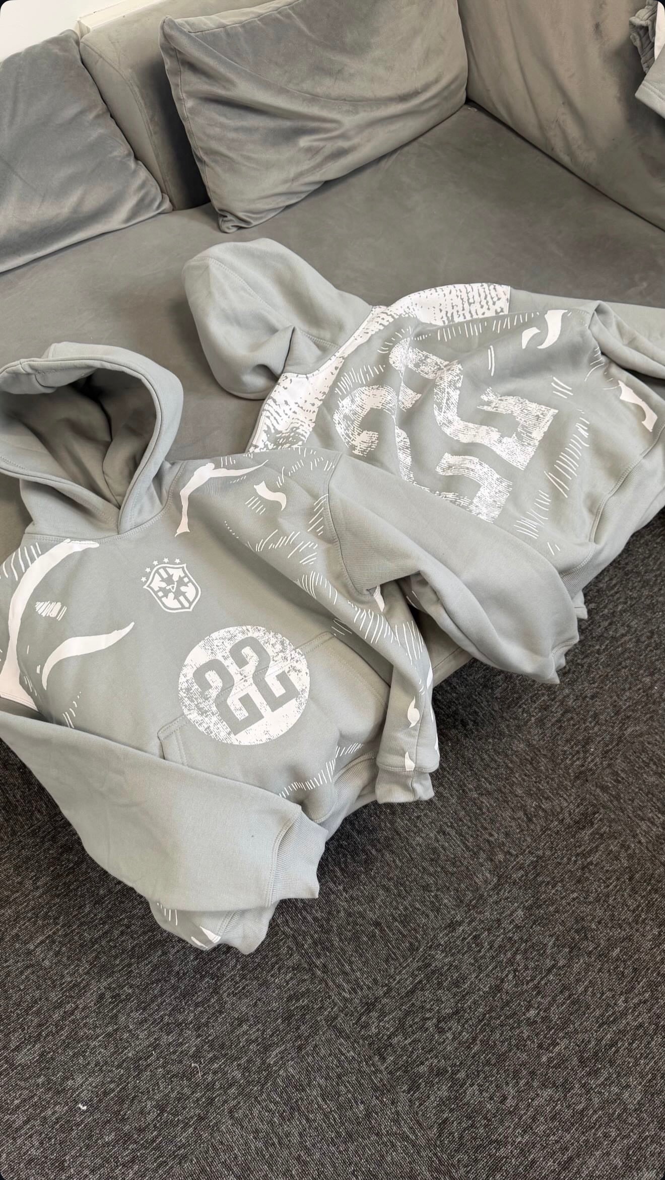 Temps Stone grey 22 Brazil hoodie