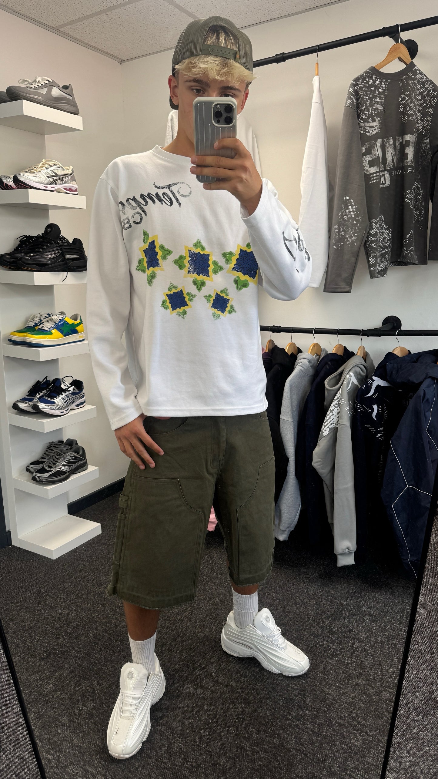 Temps pattern white longsleeve