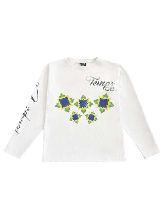Temps pattern white longsleeve