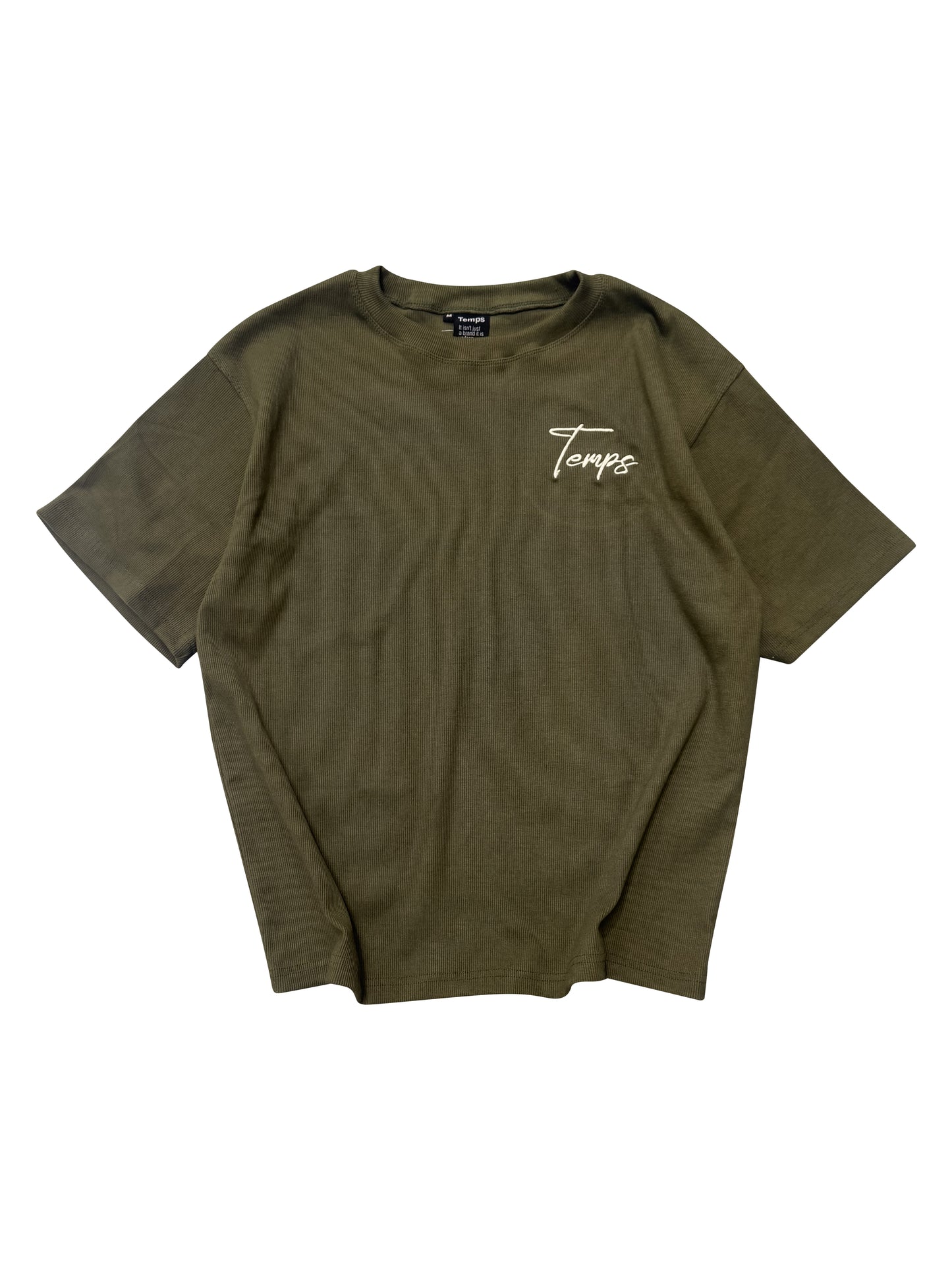 Temps khaki green waffle T-shirt