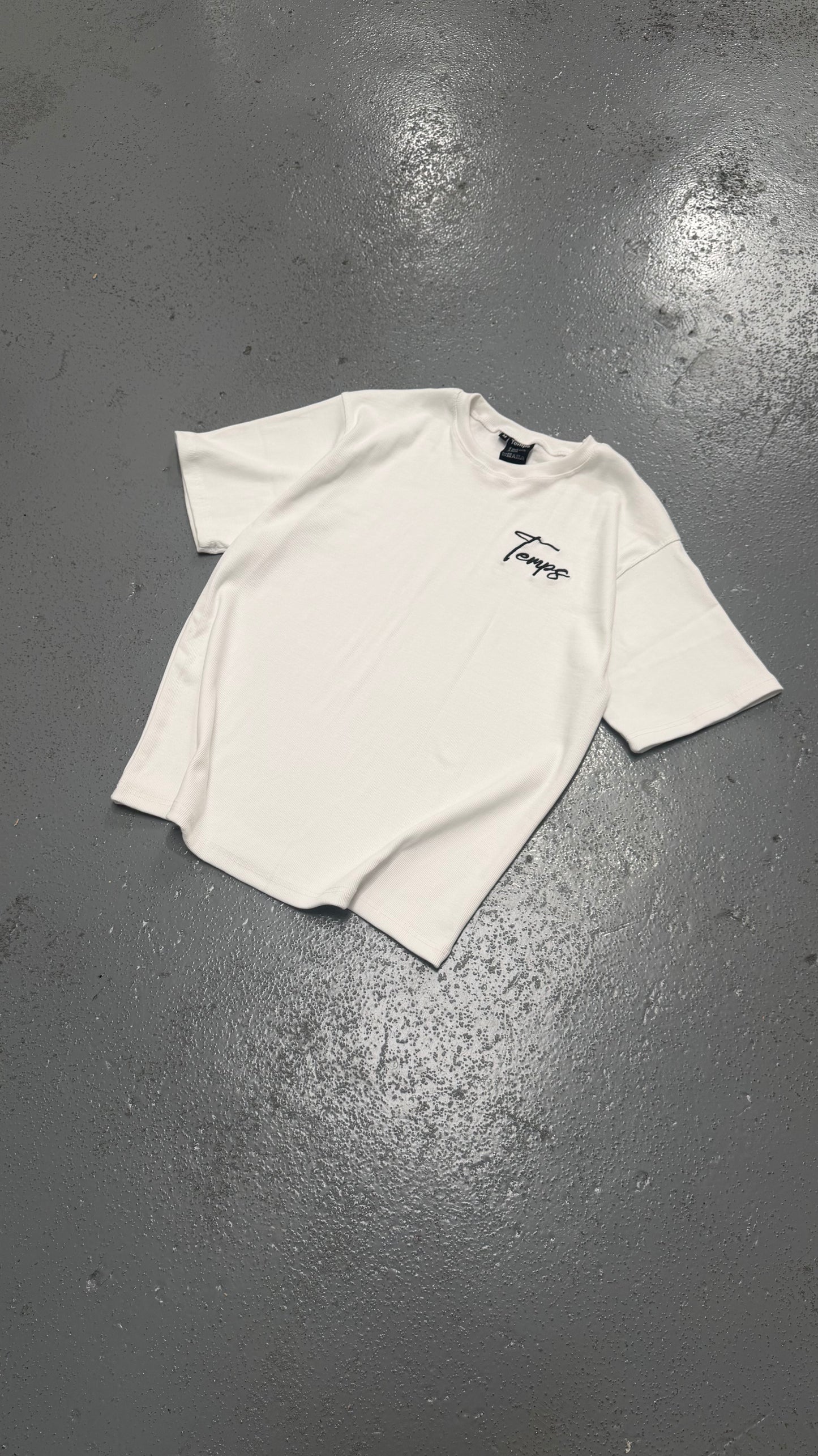 Temps white waffle tshirt