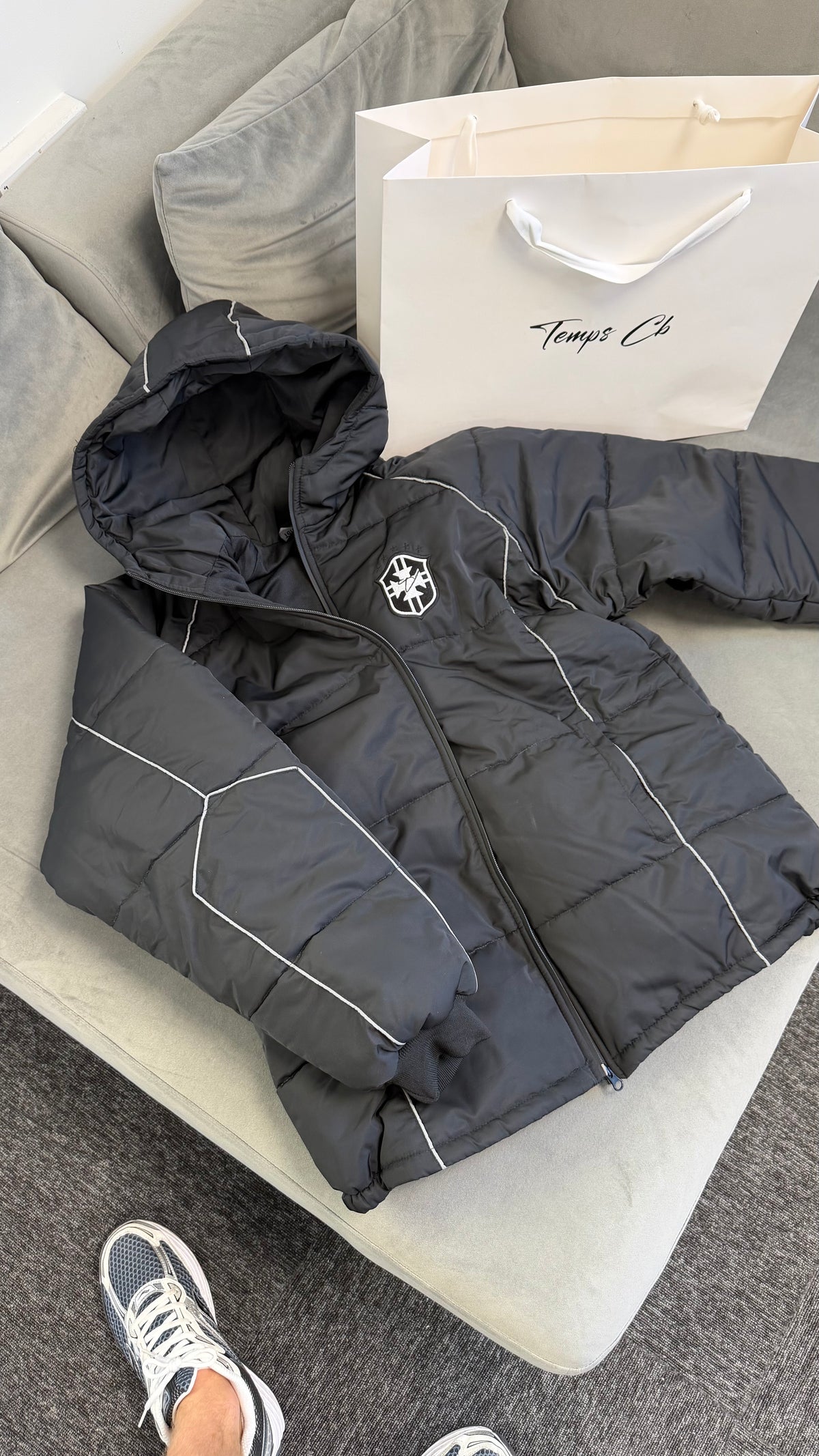 Temps black Brazil puffer coat